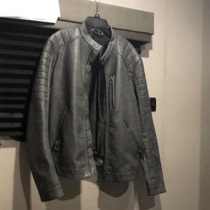 Gray Leather Jacket
